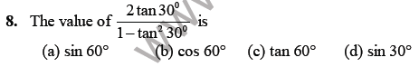 CBSE Class 10 Mathematics Introduction To Trigonometry MCQs, Multiple ...